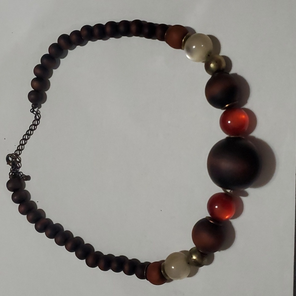 Wood bead necklace